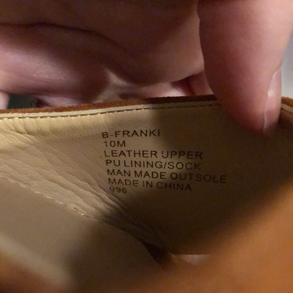 Brian Atwood gorgeous suede tan brown cognac platform sandals heels 10 studded - Picture 7 of 7